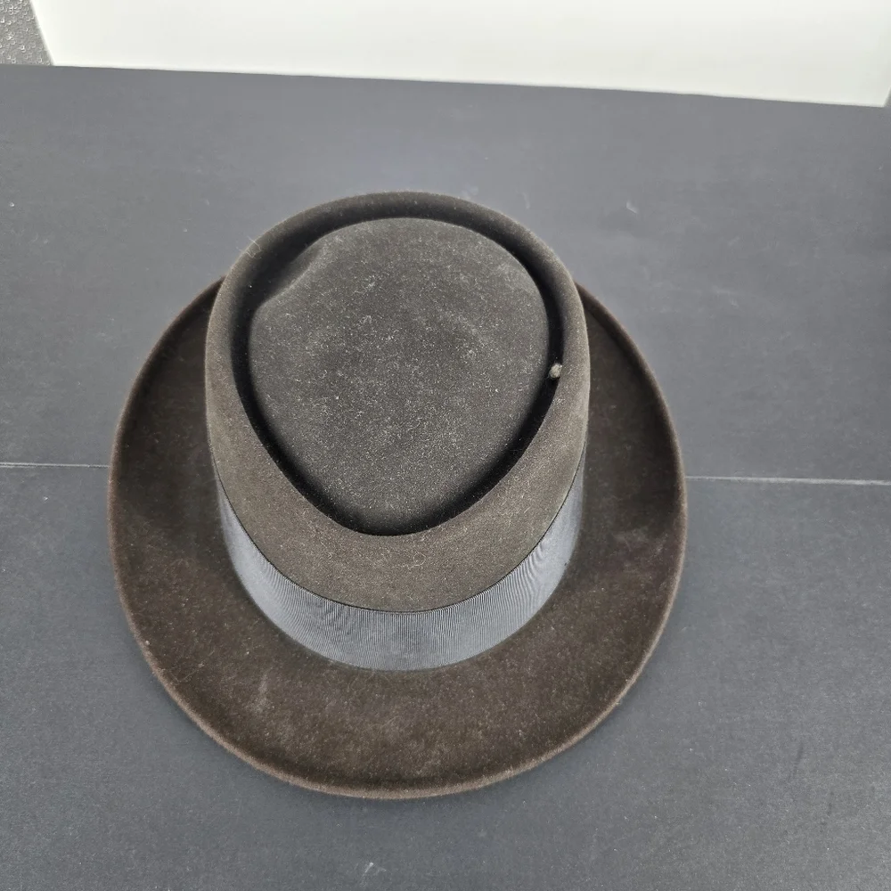 Vintage Bond Royal Quality Brown Hat Bowler Fedora Size 7 Fur Felt USA Made